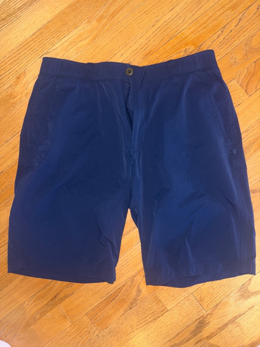 Under Armour Men's Dark Blue khaki Shorts with Button Waist